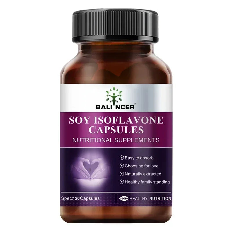 Soy Isoflavone Capsules, Women's Health Hormone Balance, Menopause Relief, Mood Support, Non-GMO Female Nutritional Supplement