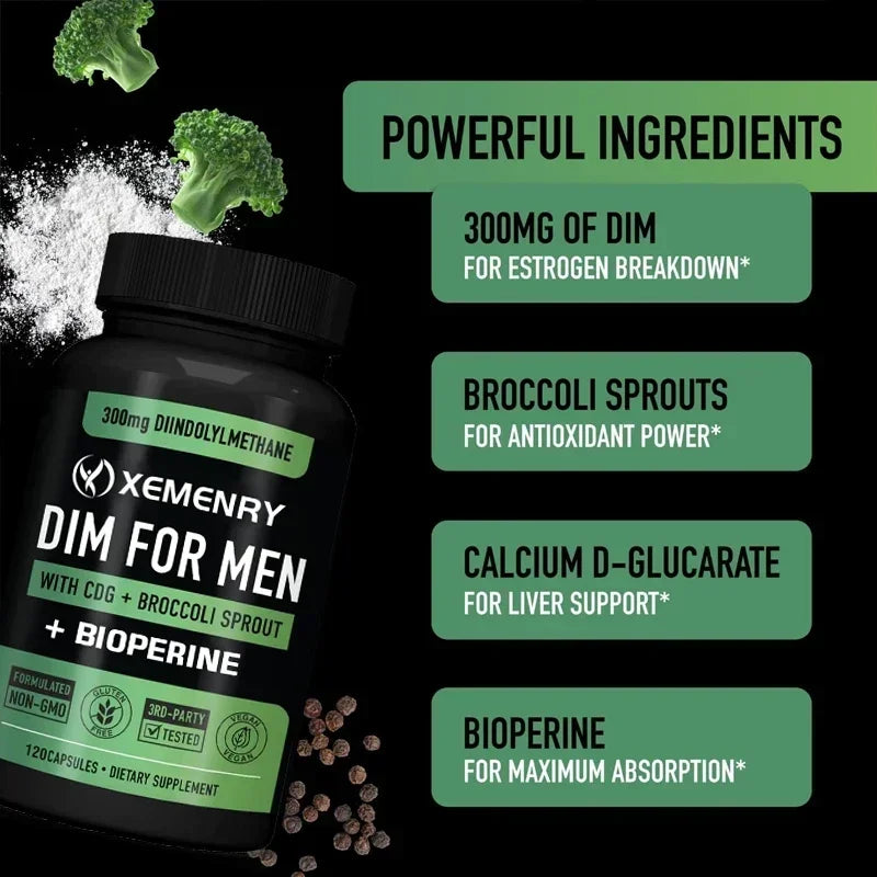 DIM Capsules - DIM Supplement for Men and Women | Herbal Supplement for Hormone Balance, Menopause and Prostate