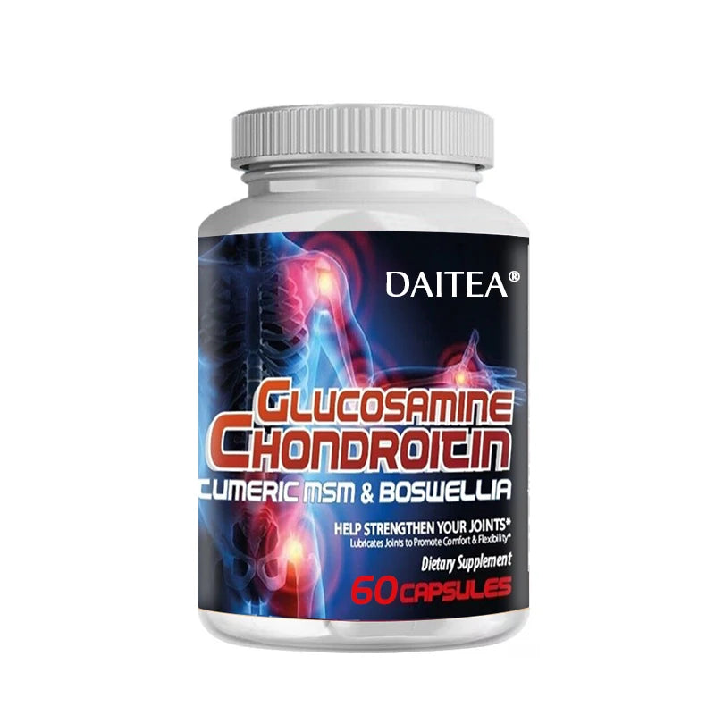 Glucosamine Chondroitin MSM Turmeric - Joint Health Supplement, Antioxidant, Helps Relieve Back, Knees and Hand Pain