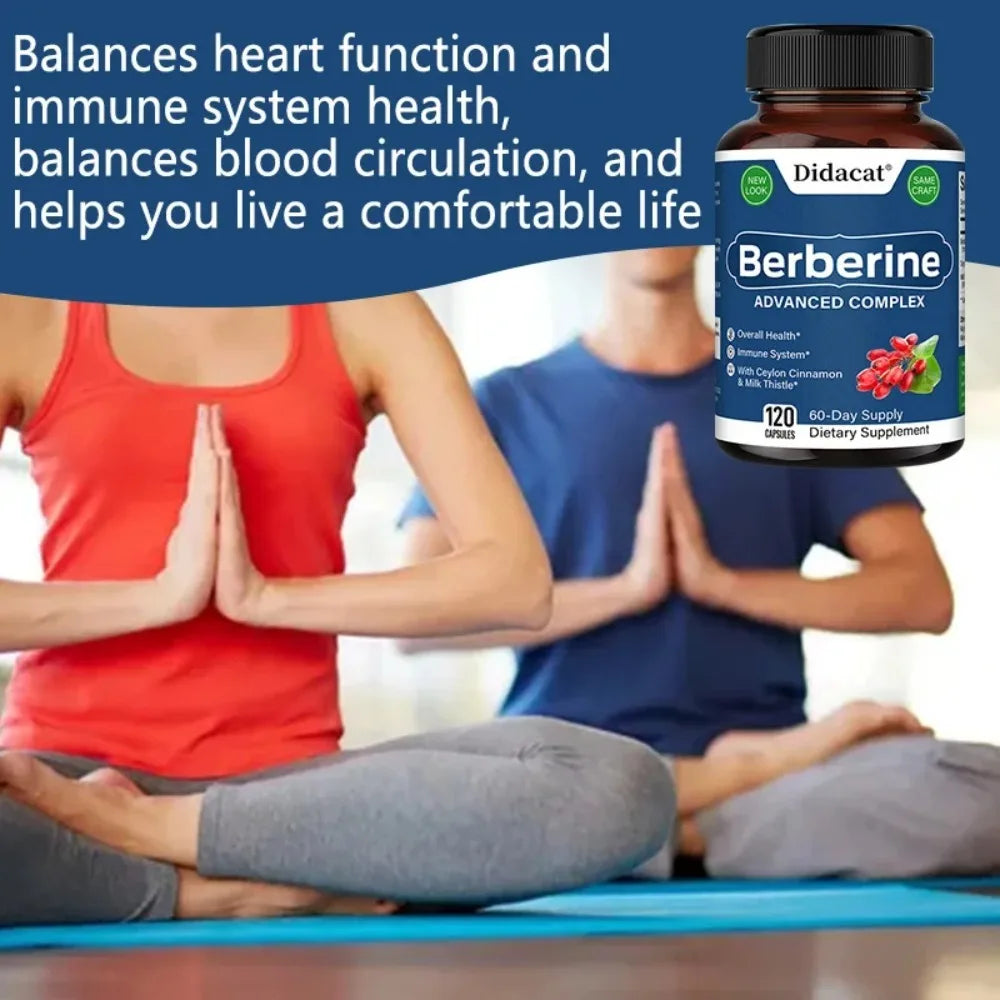Organic Berberine Capsules - Blood Sugar Balance, Cardiovascular Health, Support Digestion,Promote Metabolism