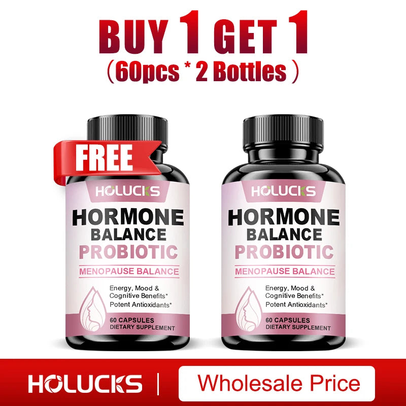 HOLUCKS Hormone Balance Supplement for Women, with Maca Root, Tribulus, Ashwagandha, Support Menopause Relief, Mood & Energy