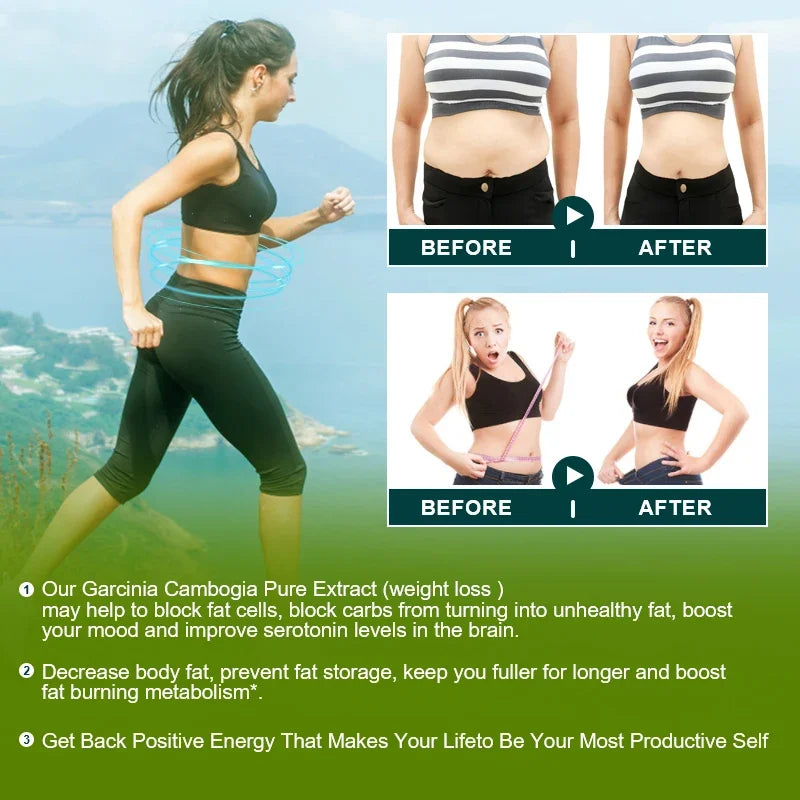 Buy 2 Get 2 Free! Garcinia Cambogia Extract Capsules, for Weight Loss, Energy Levels, Provides Antioxidant, Men & Women