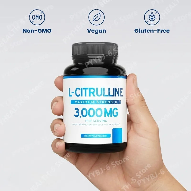 L-Citrulline 3000mg 60 Capsules Supplement for Men & Women Muscle Recovery Support Vegan Non-GMO Fitness Performance