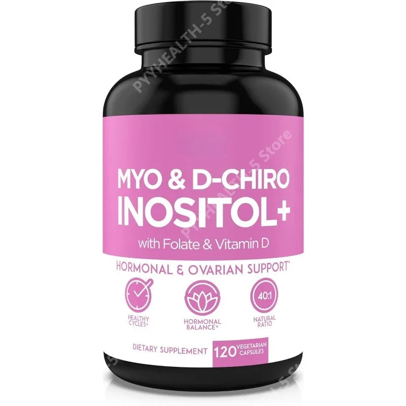 Myo-Inositol & D-Chiro Inositol Supplement for Women – 40:1 Ratio Plus Folate and Vitamin D – Support Healthy Hormonal Balance