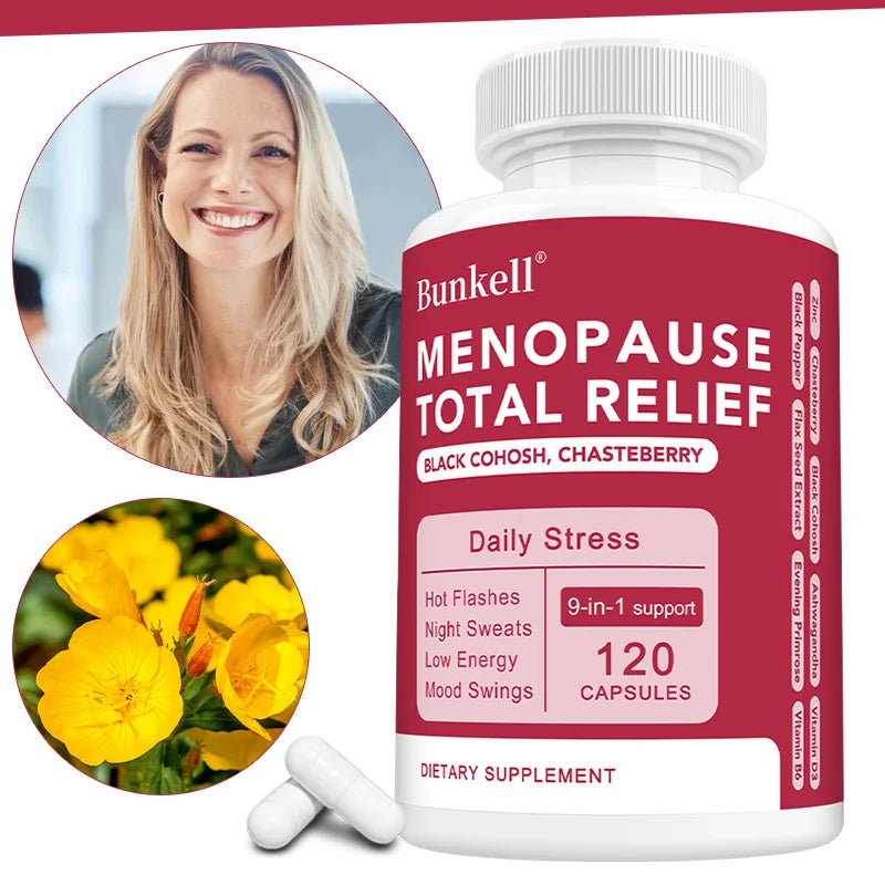 9-in-1 Herbal Menopause Supplement for Women - Hormone Balance Capsules for Night Sweats Hot Flashes & Mood Swings, Vegan