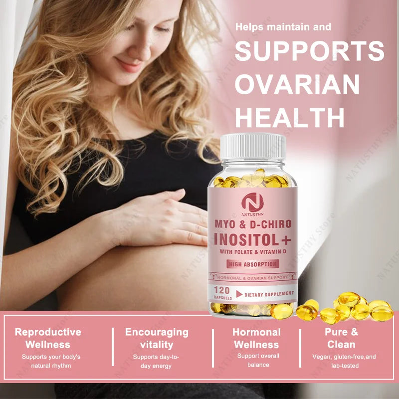 Inositol & D-Chiro Supplement For Women - Ideal 40:1 Inositol Ratio - Supports Hormone Balance, Regular Cycles & Ovarian Health