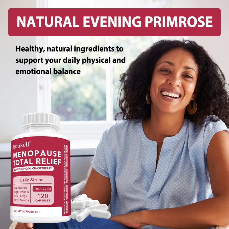 9-in-1 Herbal Menopause Supplement for Women - Hormone Balance Capsules for Night Sweats Hot Flashes & Mood Swings, Vegan
