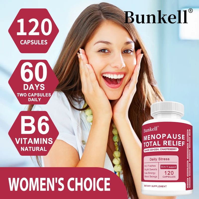 9-in-1 Herbal Menopause Supplement for Women - Hormone Balance Capsules for Night Sweats Hot Flashes & Mood Swings, Vegan