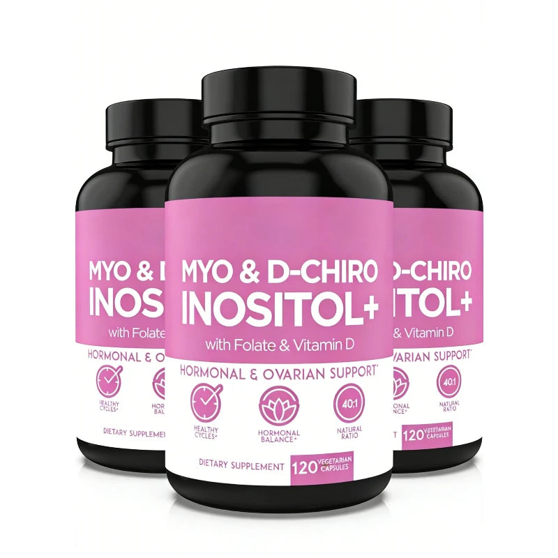 Myo-Inositol & D-Chiro Inositol Supplement for Women – 40:1 Ratio Plus Folate and Vitamin D – Support Healthy Hormonal Balance