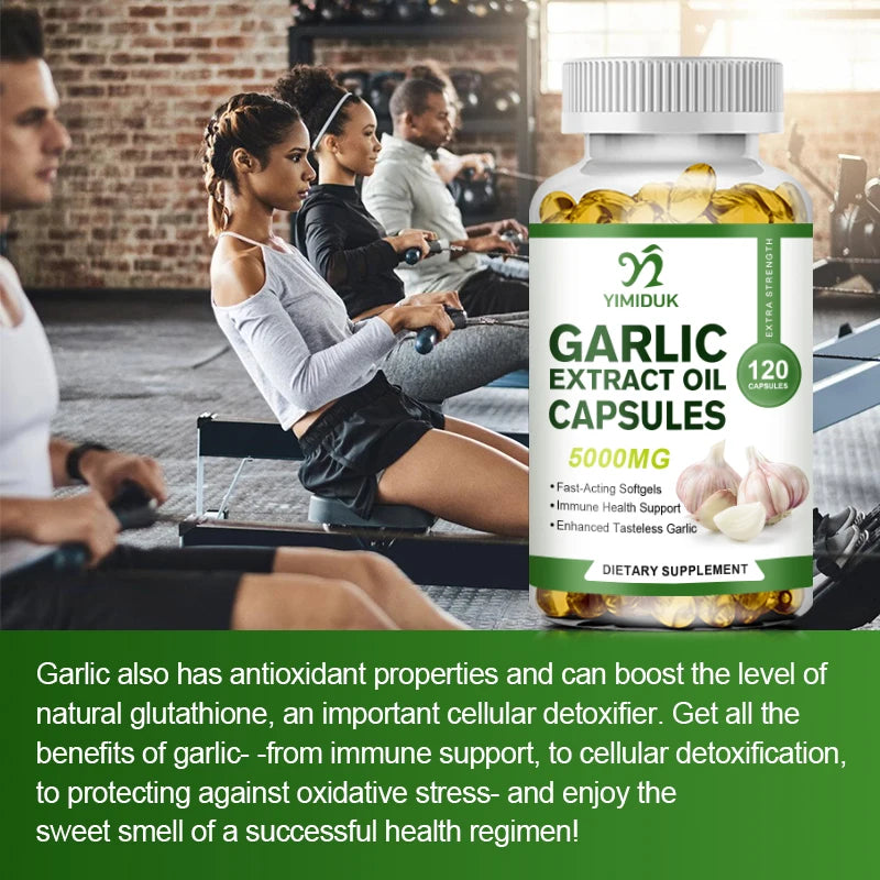 Natural Organic Garlic Oil Capsules for Hypertension & High Cholesterol People Immune System & Heart Health