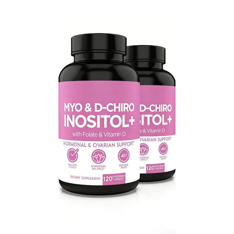 Myo-Inositol & D-Chiro Inositol Supplement for Women – 40:1 Ratio Plus Folate and Vitamin D – Support Healthy Hormonal Balance