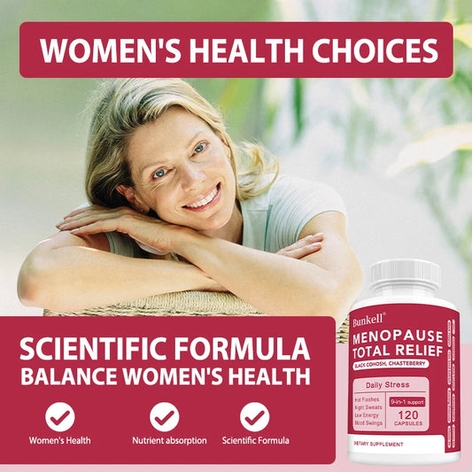 9-in-1 Herbal Menopause Supplement for Women - Hormone Balance Capsules for Night Sweats Hot Flashes & Mood Swings, Vegan