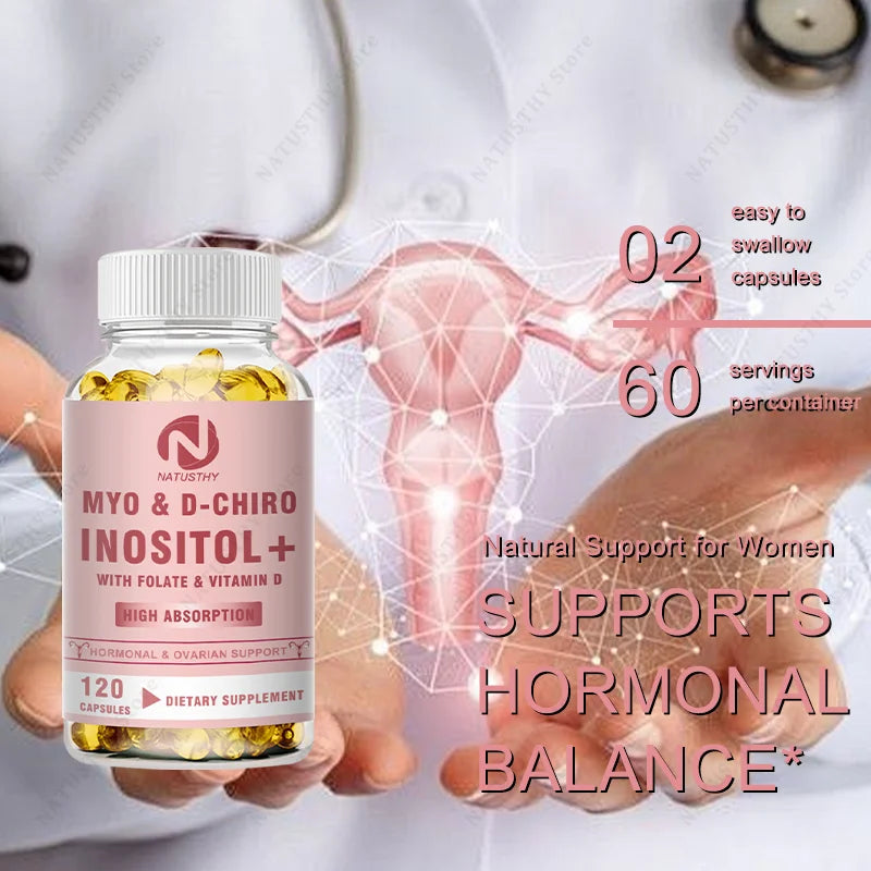 Inositol & D-Chiro Supplement For Women - Ideal 40:1 Inositol Ratio - Supports Hormone Balance, Regular Cycles & Ovarian Health